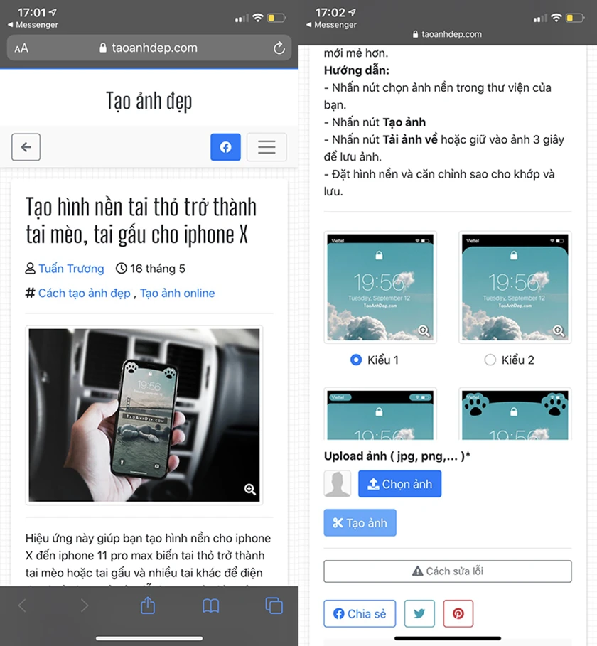 Mẹo tạo h&igrave;nh nền tai thỏ, tai gấu tr&ecirc;n iPhone cực 