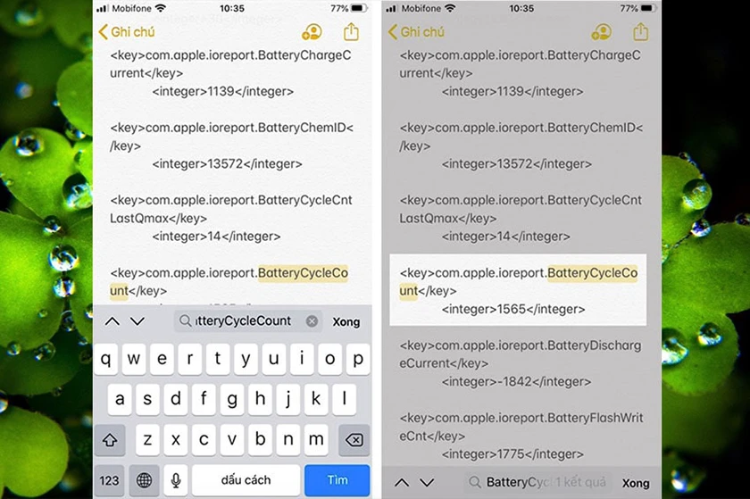 Kiểm tra số lần sạc iPhone bằng dữ liệu phân tích