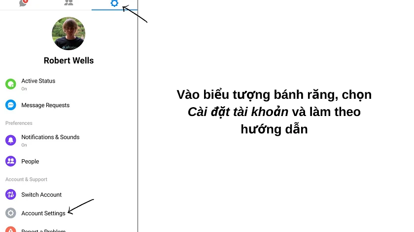 Thao t&aacute;c tr&ecirc;n Messenger Lite