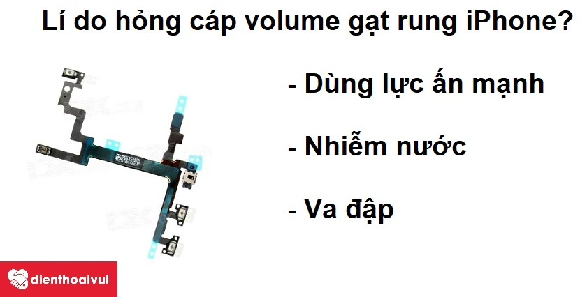 Nguy&ecirc;n nh&acirc;n dẫn đến việc hư c&aacute;p volume gạt rung điện thoại iPhone