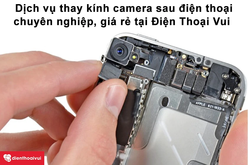 Dịch vụ thay k&iacute;nh camera sau điện thoại chuy&ecirc;n nghiệp, gi&aacute; rẻ tại Điện Thoại Vui