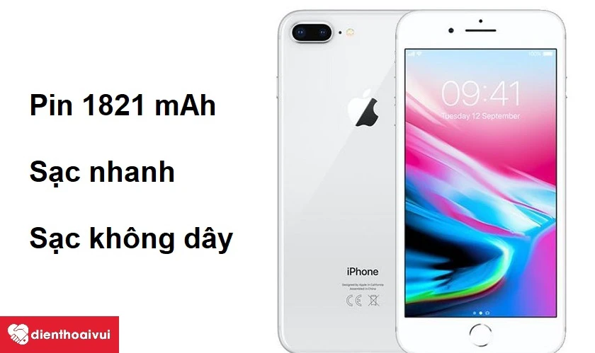 Pin 1821 mAh và khả năng sạc nhanh, sạc không dây