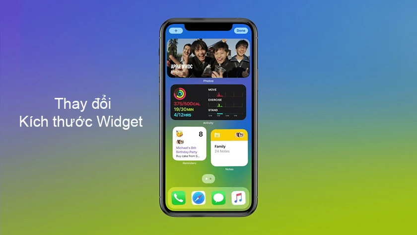 Widget tr&ecirc;n m&agrave;n h&igrave;nh ch&iacute;nh