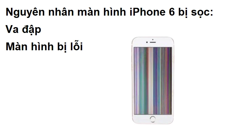 Nguyên nhân dẫn tới màn hình iPhone (ip) 6, 6S, 6 Plus, 6S Plus bị sọc ngang, mờ dọc,