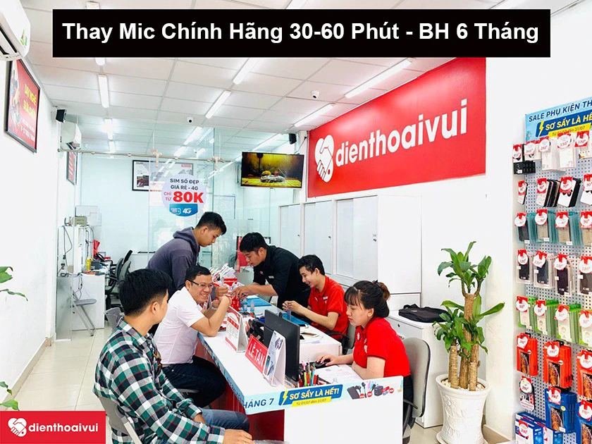 Dịch vụ thay mic iPhone 7 Plus uy tín, giá rẻ tại Điện Thoại Vui