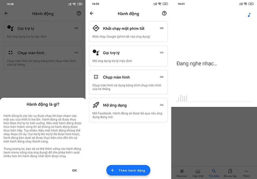 k&iacute;ch hoạt trợ năng ở mục Actions
