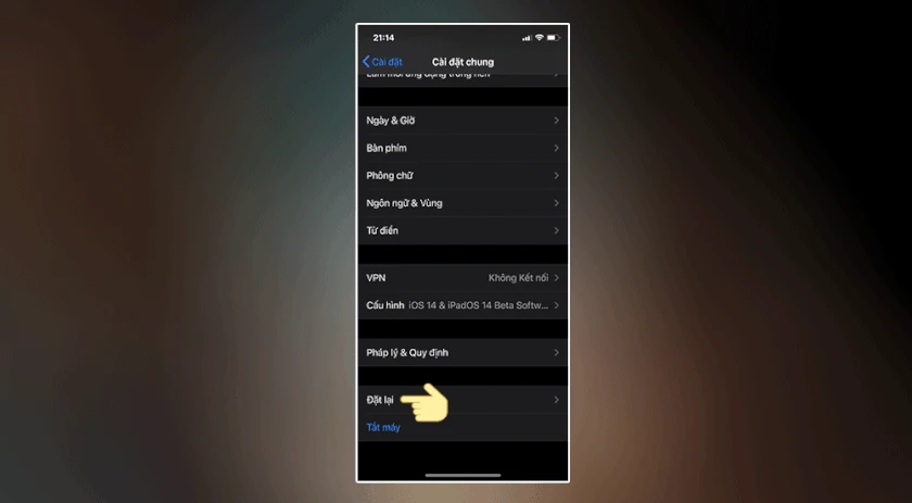 Kh&ocirc;i phục c&agrave;i đặt gốc để tr&aacute;nh việc văng ứng dụng tr&ecirc;n iPhone