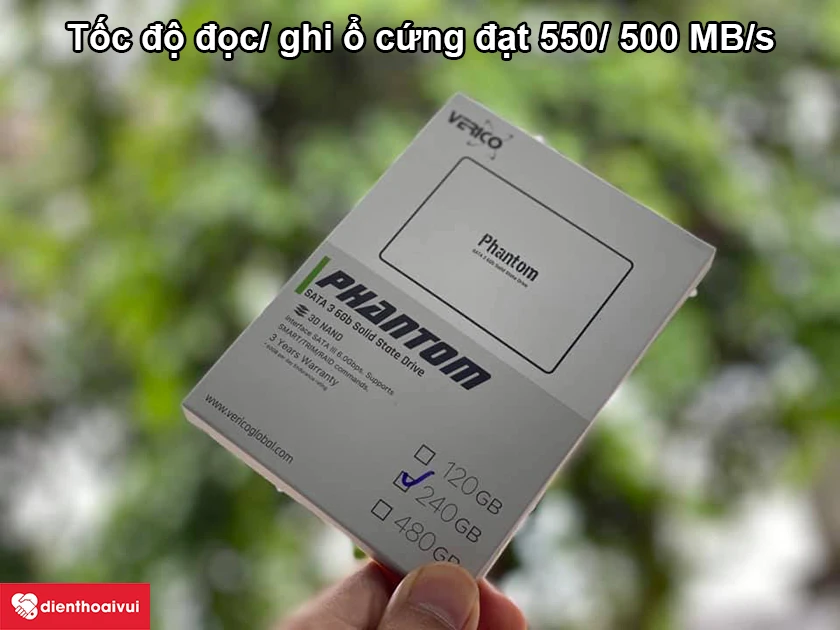 Tốc độ đọc/ ghi ổ cứng đạt 550/ 500 MB/s