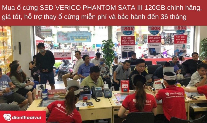 Thay ổ cứng SSD VERICO PHANTOM SATA III 120GB ch&iacute;nh h&atilde;ng tại Điện Thoại Vui
