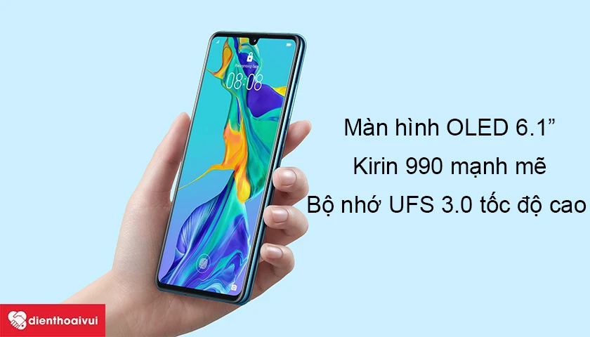 Tấm nền c&ocirc;ng nghệ OLED 6.1&rdquo; Fullview, mặt k&iacute;nh cong