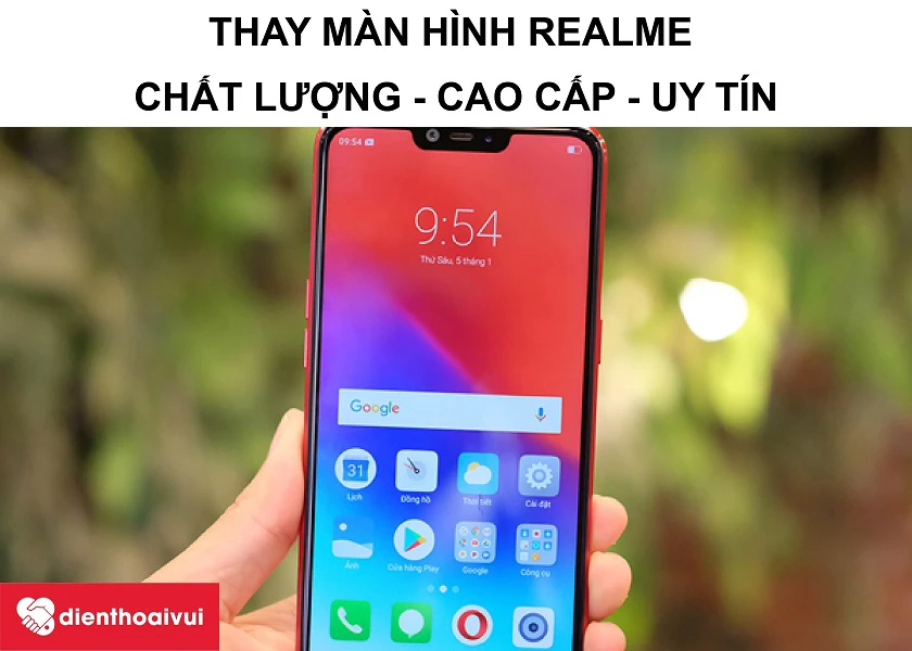 Dịch vụ thay m&agrave;n h&igrave;nh điện thoại Realme chuy&ecirc;n nghiệp, uy t&iacute;n tại Điện Thoại Vui