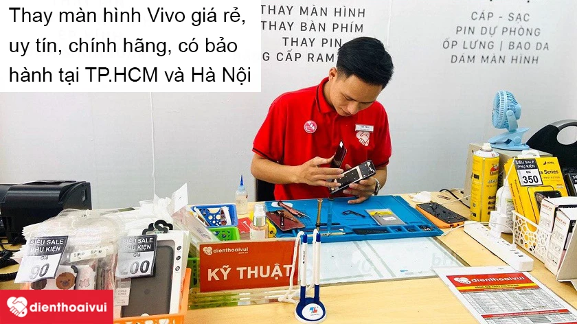Dịch vụ thay m&agrave;n h&igrave;nh điện thoại Vivo tại Điện Thoại Vui