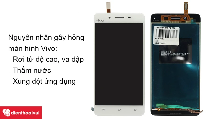 Những nguy&ecirc;n nh&acirc;n l&agrave;m m&agrave;n h&igrave;nh điện thoại Vivo bị liệt, sọc ngang, sọc dọc