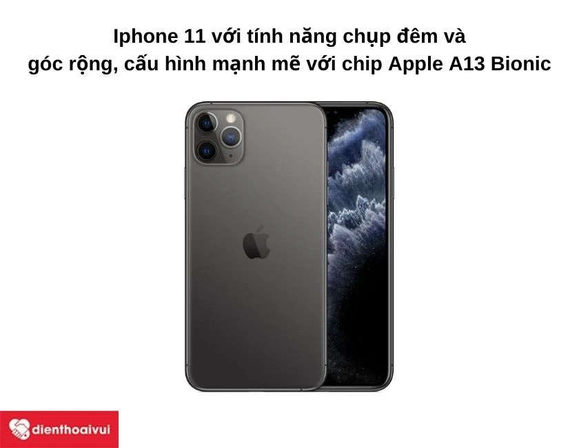 iPhone 11 với tính năng chụp đêm và góc rộng, cấu hình mạnh mẽ 