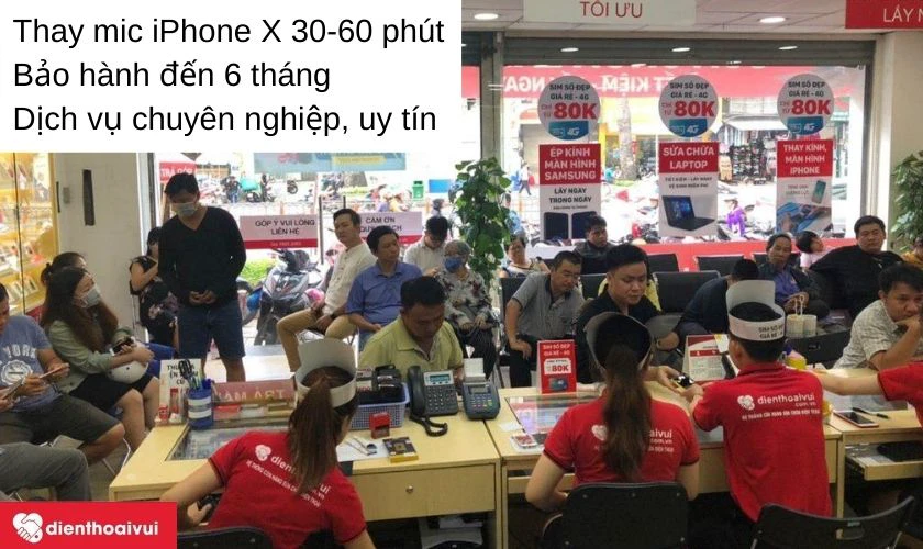 Thay mic iPhone X uy tín, có bảo hành tại Điện Thoại Vui