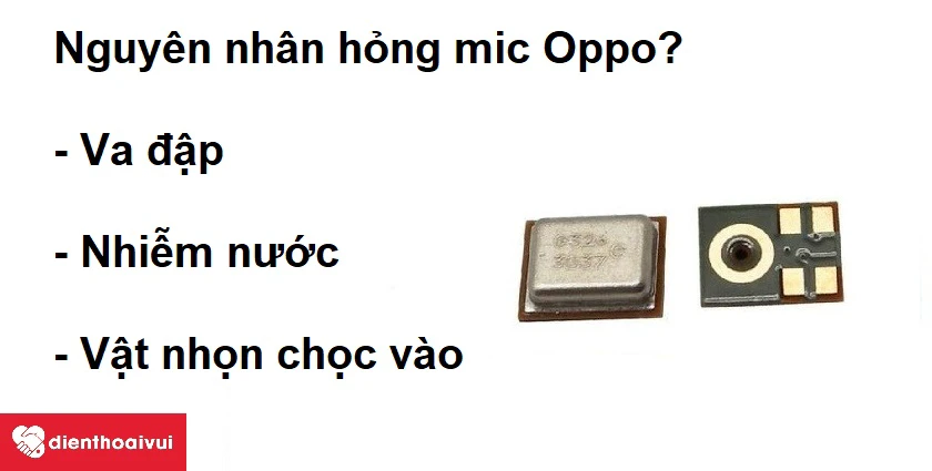 Những nguy&ecirc;n nh&acirc;n l&agrave;m mic điện thoại Oppo bị hư