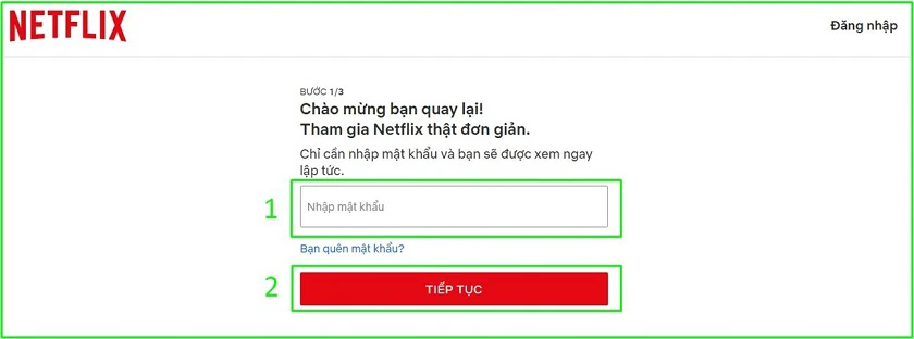 Nhập một mật khẩu của bạn