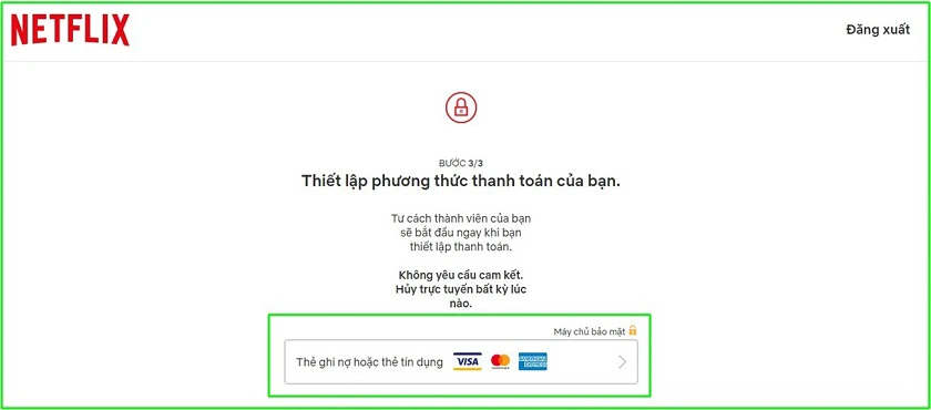 Chọn h&igrave;nh thức thanh to&aacute;n v&agrave; nhập đầy đủ c&aacute;c loại th&ocirc;ng tin