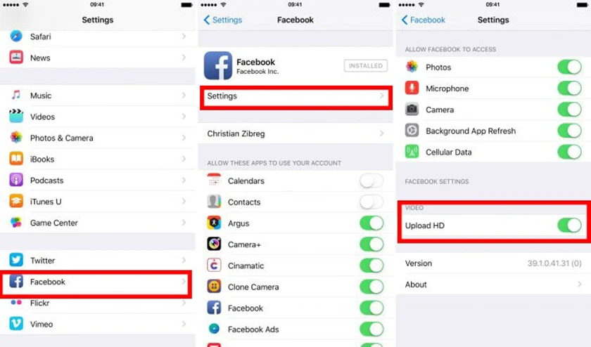 Up video chất lượng HD l&ecirc;n Facebook bằng điện thoại iPhone