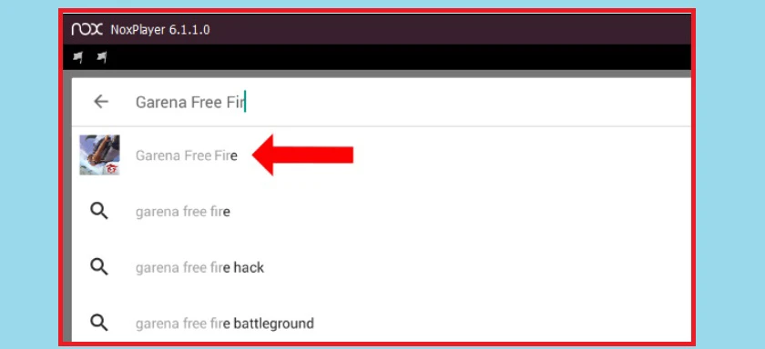 Bạn ấn v&agrave;o t&igrave;m kiếm tại giao diện phần mềm giả lập để t&igrave;m Free fire về c&agrave;i đặt cho m&aacute;y chủ