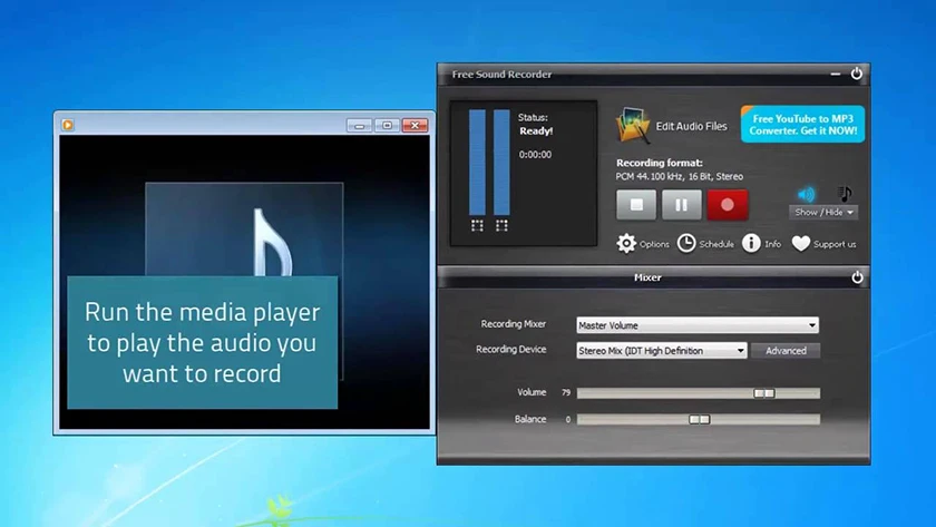 Phần mềm ghi &acirc;m m&aacute;y t&iacute;nh Free Sound Recorder