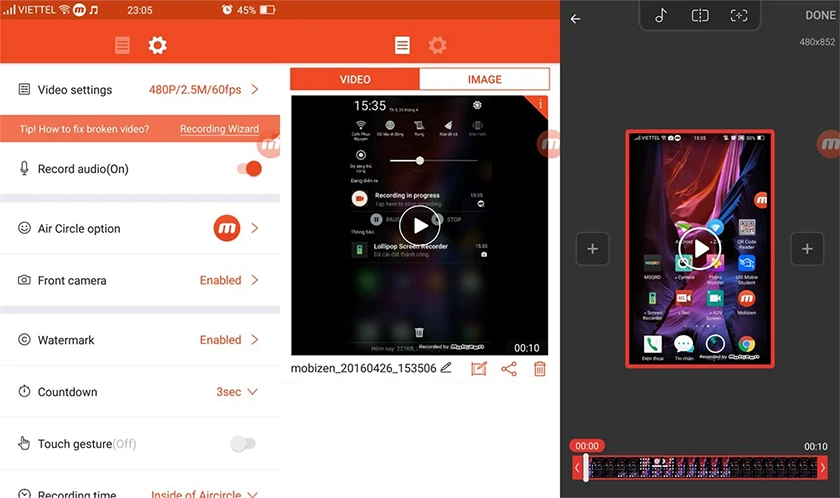 Ứng dụng quay m&agrave;n h&igrave;nh điện thoại Mobizen Screen Recorder