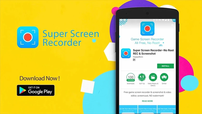 Ứng dụng quay m&agrave;n h&igrave;nh Android Super Screen Recorder