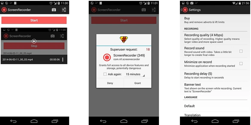 Phần mềm quay lại m&agrave;n h&igrave;nh điện thoại NLL Screen Recorder