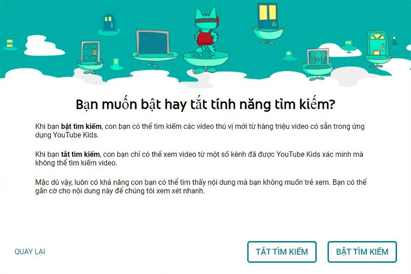 Chọn bật hoặc tắt t&iacute;nh năng t&igrave;m kiếm