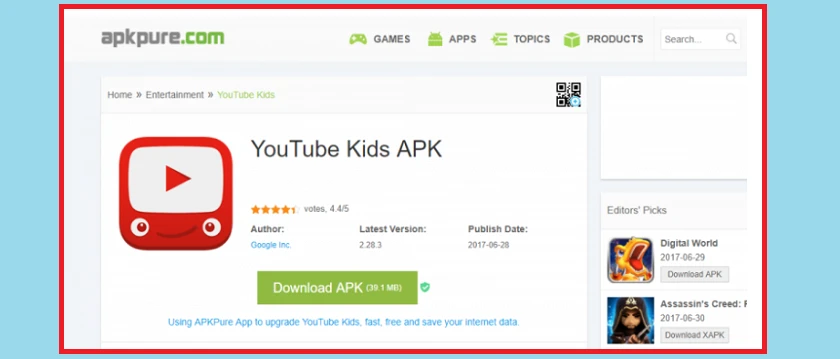 C&agrave;i đặt Youtube Kid qua file APK