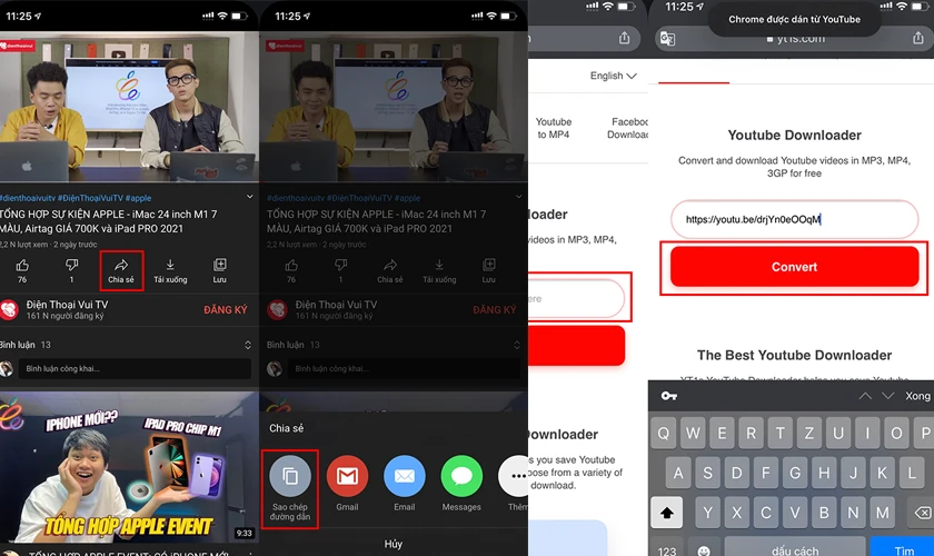 Hướng dẫn tải video từ youtube về điện thoại iPhone bằng trang web YT1S