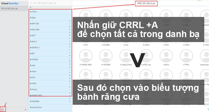 C&aacute;ch x&oacute;a danh bạ tr&ecirc;n iCloud