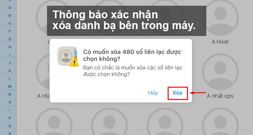 Cách xóa danh bạ trên iCloud