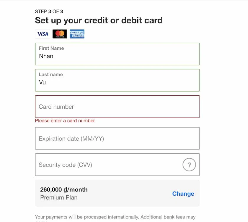 Đăng k&yacute; Netflix bằng thẻ Visa