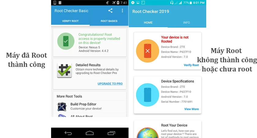 Mở ứng dụng Root Checker, ứng dụng sẽ tự động kiểm tra trong vài giây