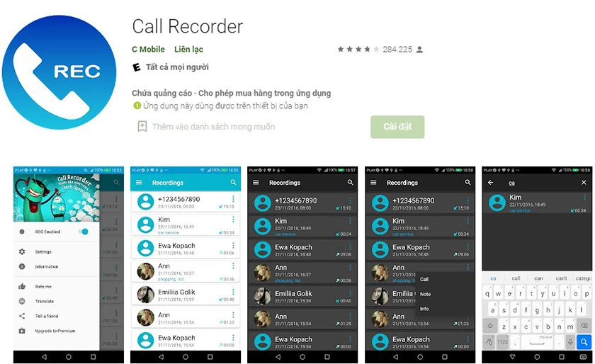 Phần mềm ghi &acirc;m Call Recorder