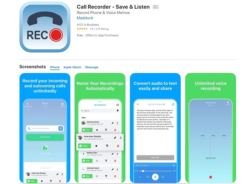 Phần mềm ghi &acirc;m cuộc gọi Call Recorder Save & Listen
