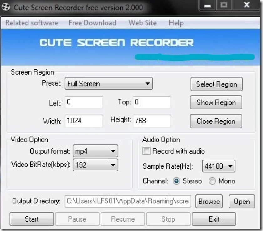ứng dụng quay m&agrave;n h&igrave;nh pc Cute Screen Recorder Free