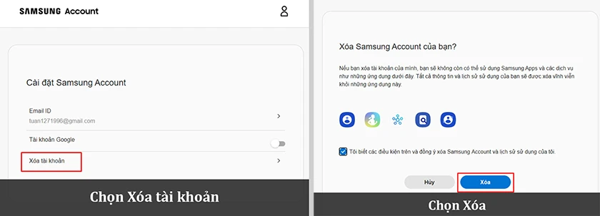 Khi xóa tài khoản, bạn sẽ không thể xem ảnh trên samsung cloud nữa