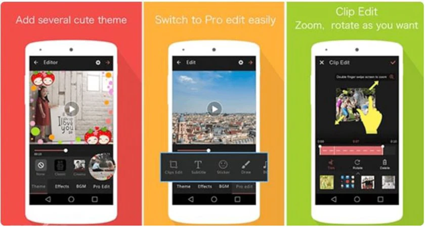 VideoShow Video Editor chứa hơn 50 chủ đề kh&aacute;c nhau, k&egrave;m theo đ&oacute; l&agrave; c&aacute;c bộ lọc, hiệu ứng, &acirc;m thanh, kiểu chữ,&hellip; đa dạng