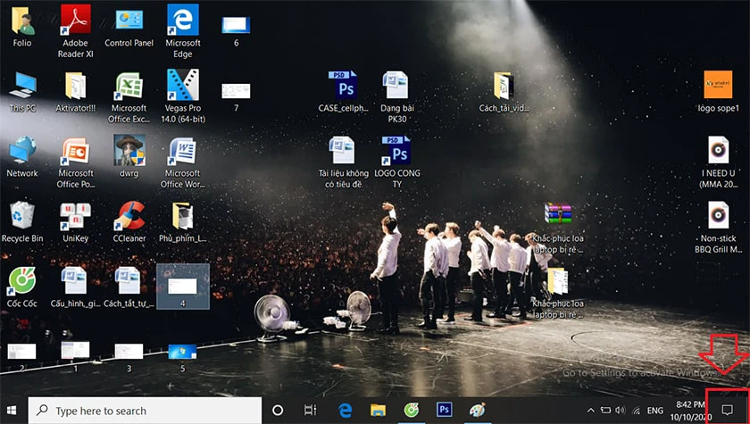 Cách chỉnh độ sáng màn hình laptop bằng chức năng Notification