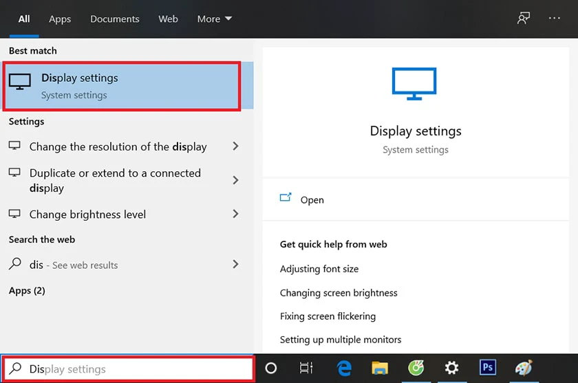 Cách tăng - giảm chỉnh độ sáng màn hình laptop hay máy tính trong chế độ Display