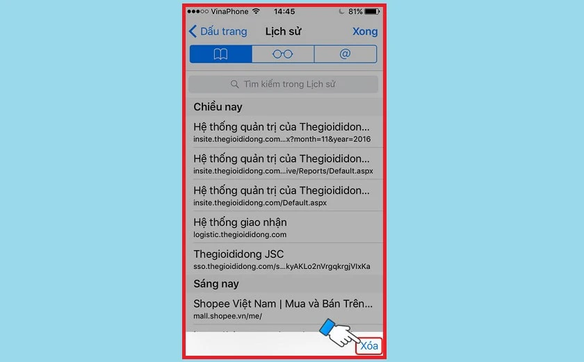 C&aacute;ch x&oacute;a lịch sử t&igrave;m kiếm tr&igrave;nh duyệt Safari