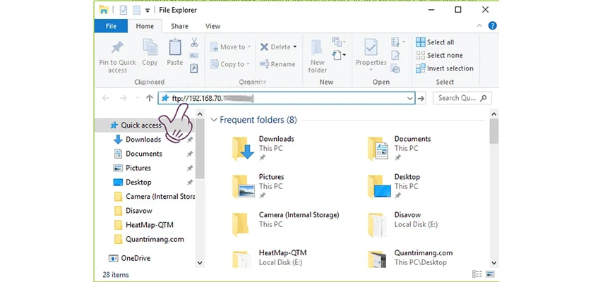 nhấn tổ hợp ph&iacute;m Windows + E để mở File Explorer
