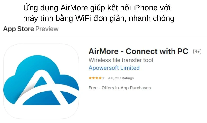 Kết nối iPhone với m&aacute;y t&iacute;nh Win 10 qua WiFi
