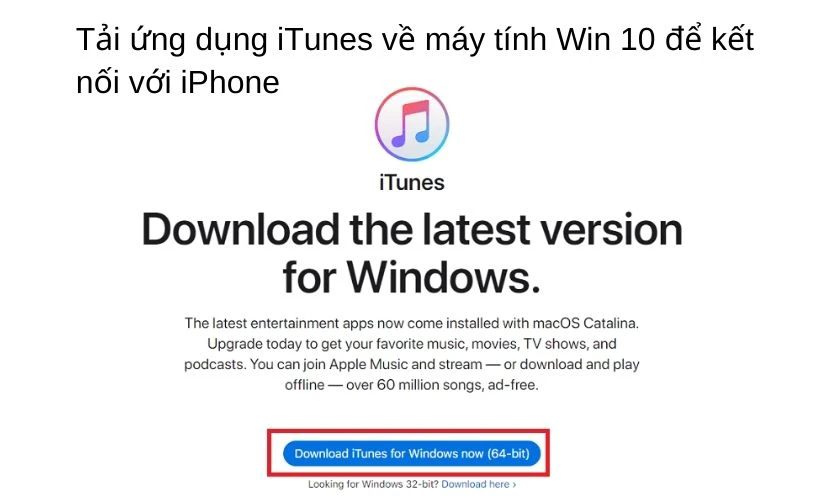 C&aacute;ch kết nối iPhone với m&aacute;y t&iacute;nh Win 10 bằng iTunes