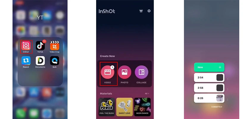 Tại mục Create New > Chọn Video > Chọn New.