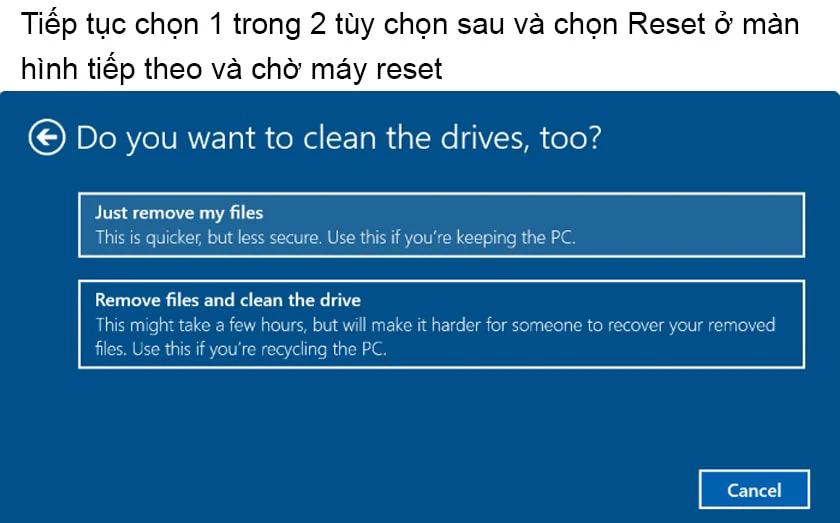 C&aacute;ch reset m&aacute;y t&iacute;nh Win 10 khi bị đơ