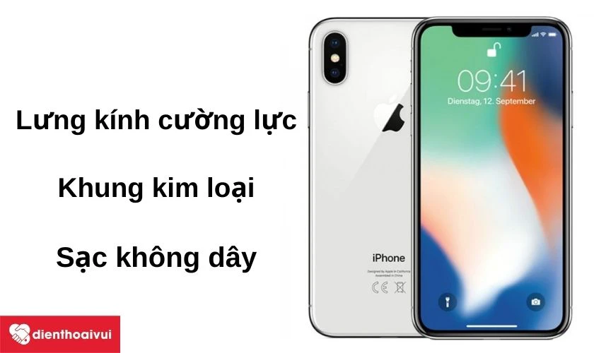 Lưng k&iacute;nh cường lực v&agrave; trang bị t&iacute;nh năng sạc kh&ocirc;ng d&acirc;y hiện đại