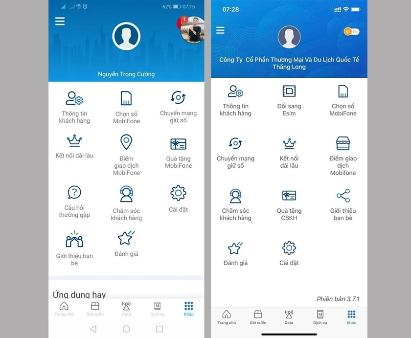 Đổi esim mobifone online qua ứng dụng My MobiFone
